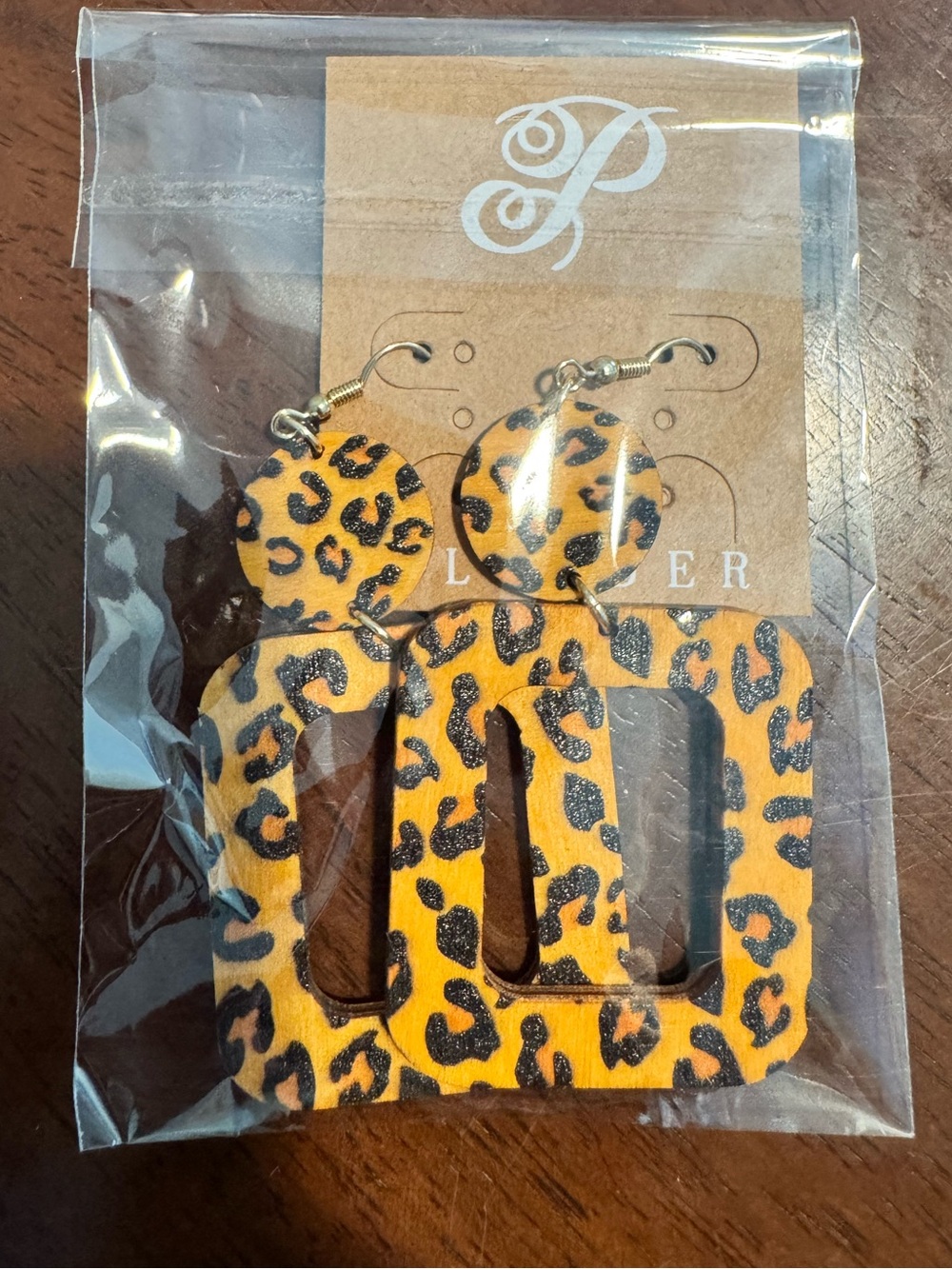 Plunder Leopard Print Yellow and Black Drop Earrings